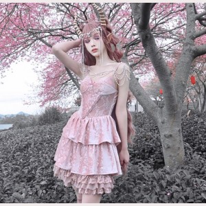 Cherry Blossom Nightmare Gothic Layers Dress JSK by Blood Supply (BSY98)